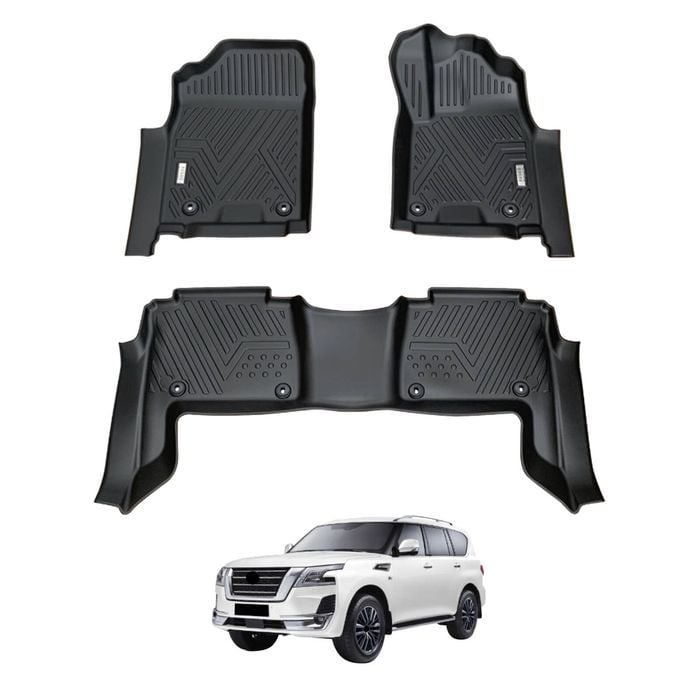 AUSGO Car Floor Mats for Nissan Patrol Y62 2012-Onwards All-Weather Floor Liners