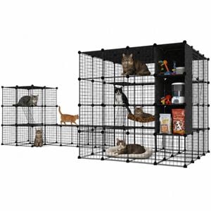 Advwin Cat Cage DIY 4 Tier + 3 Tier Large Pet Cage Cat Condo House