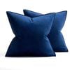 Catzon 2 Pcs Decorative Velvet Throw Pillow Covers Soild for Home Car 40X40cm-Navy Blue
