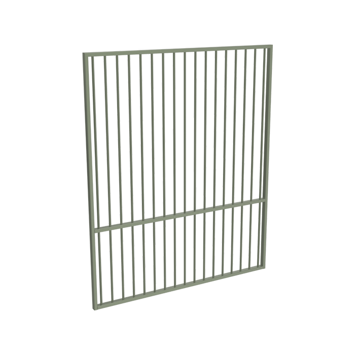 ProtectorAl 1201 - 1500 x 1800mm Pale Eucalypt Aluminium Garden Gate Flat Top with Mid Rail