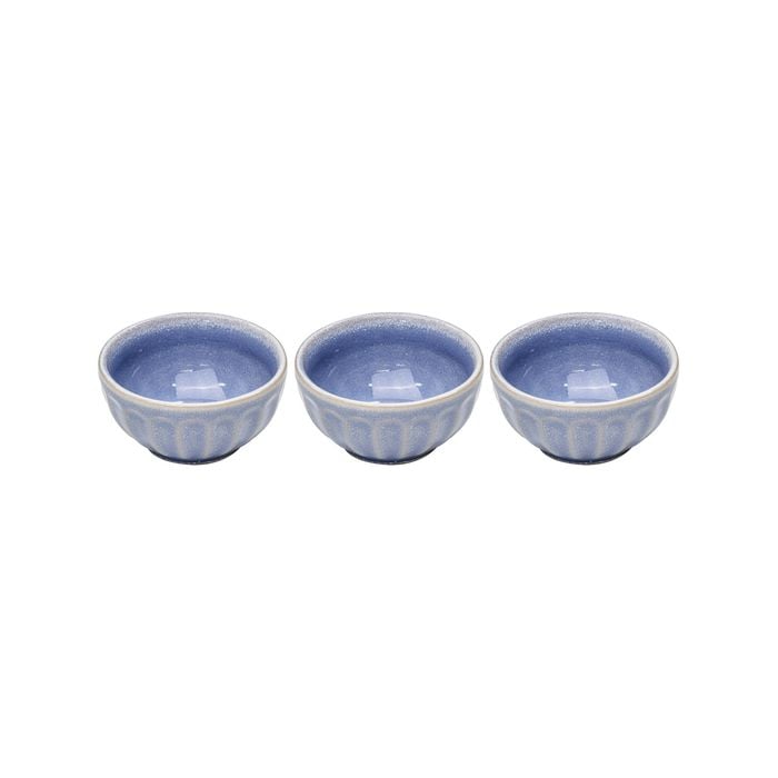 3pc Ladelle Marguerite Stoneware Dip Bowl Set 10x10x5cm Powder Blue