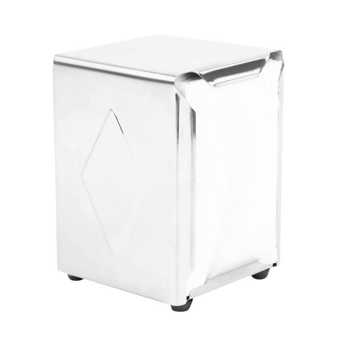 Olympia Napkin Holder Stainless Steel Square Tabletop 120x150x40mm