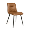 Midash Dining Chair in Tan Velvet  and Black Metal Powdercoated Legs