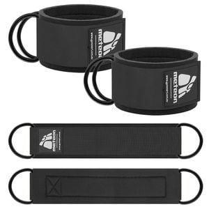 METEOR Ankle Strap Wrist Cuff for Cable Machine Attachments (Black)