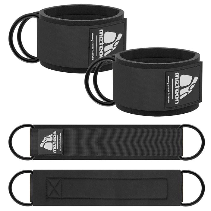 METEOR Ankle Strap Wrist Cuff for Cable Machine Attachments (Black)