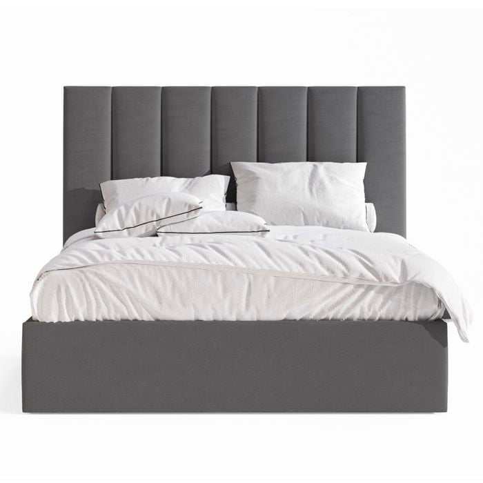 Celine King Charcoal Gas Lift Storage Bed Frame