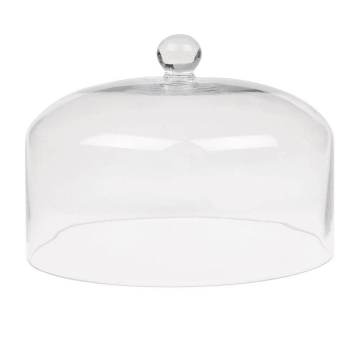 Olympia Glass Cake Stand Dome Clear Display 285x200mm Commercial Kitchen Tableware