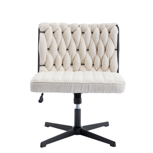 Maestro Furniture Koda Teddy Fabric Vanity Swivel Home Office Task Working Computer Chair Cream