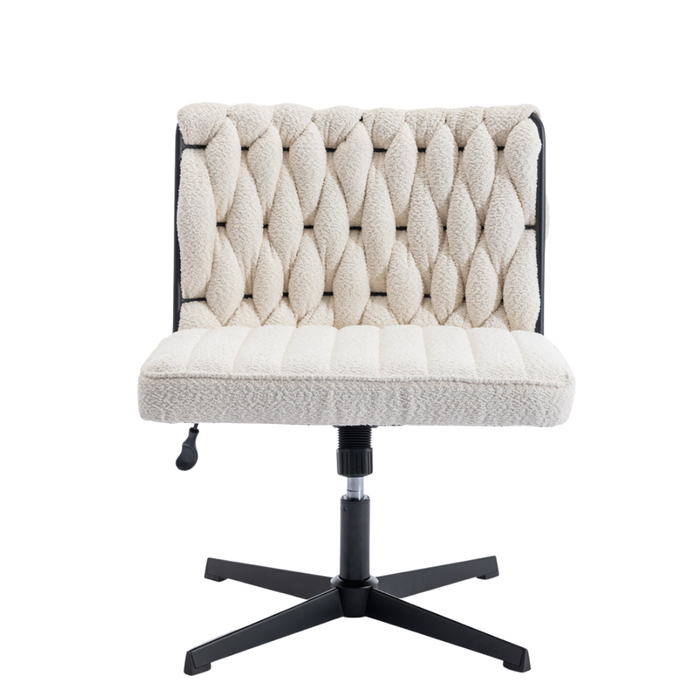 Maestro Furniture Koda Teddy Fabric Vanity Swivel Home Office Task Working Computer Chair Cream