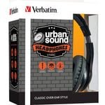 Verbatim Stereo Headphone Classic - Black, Headphones Over-Ear Design, 1.2 Meter Cable Included, Great for Music on Smartphone,
