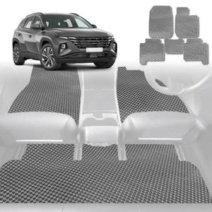 6D Diamond Car Floor Mats for Hyundai Tucson 2021-Current-Full Set-Grey-Outback GT