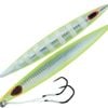 40gm Storm Gomoku Kensaki Jig Pre-Rigged With Twin VMC Assist Hooks - UV Chartreuse Glow Zebra