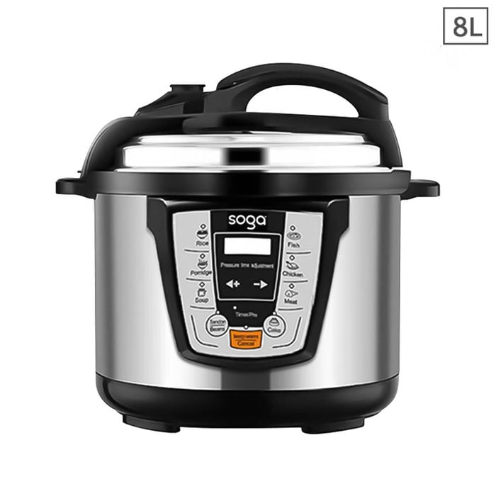 SOGA 8L 1600W Electric Stainless Steel Pressure Cooker