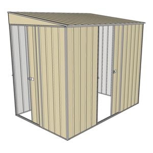Build-a-Shed 1.5 x 2.3 x 2m Single Sliding Side Door Skillion Shed - Cream