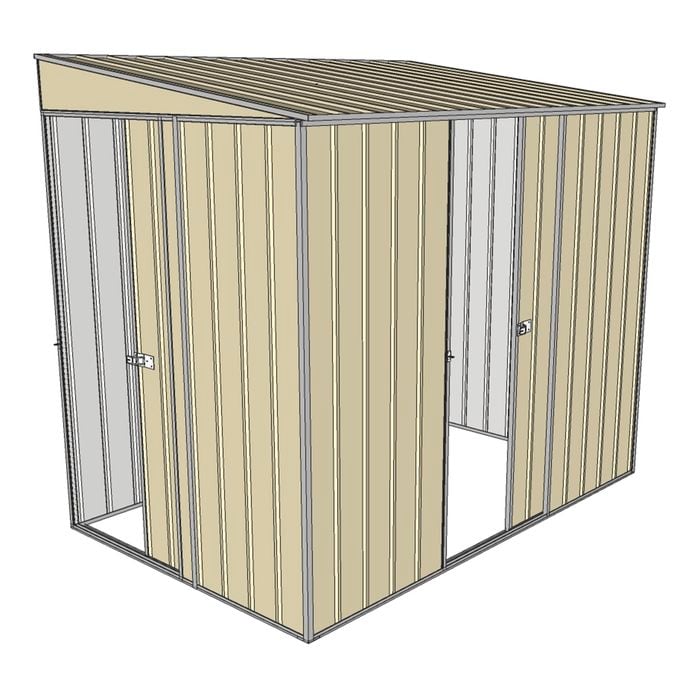 Build-a-Shed 1.5 x 2.3 x 2m Single Sliding Side Door Skillion Shed - Cream