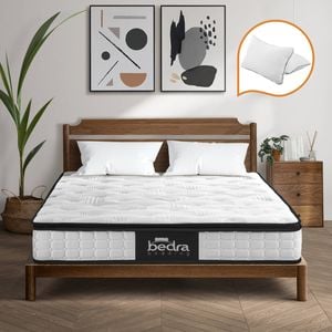 Bedra 22CM Double Mattress Cool Gel Foam Bonnell Spring with Pillows