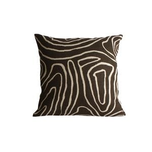 Maine & Crawford Ichiko 50x50cm Cotton Swirl Print Cushion - Brown