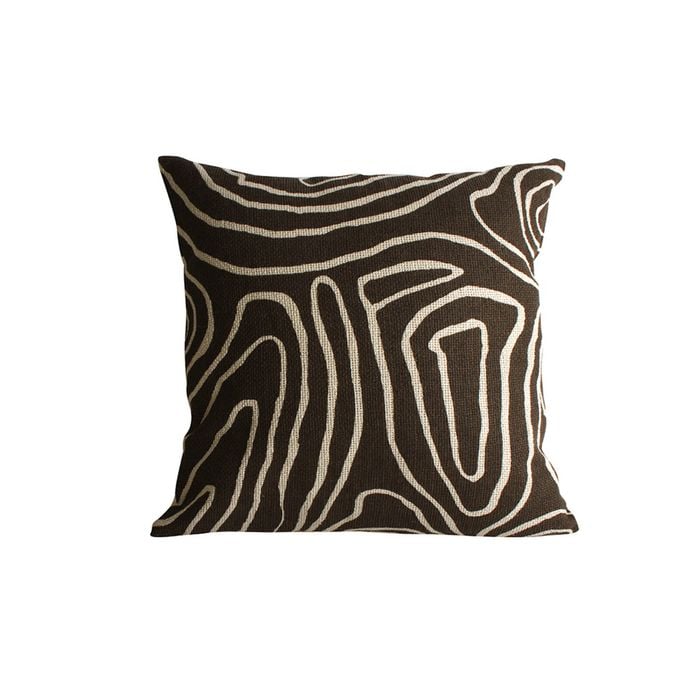 Maine & Crawford Ichiko 50x50cm Cotton Swirl Print Cushion - Brown
