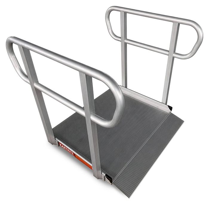 Kartrite 3ft Aluminium Wheelchair Ramp W/ Handrails 380kg Capacity 93.5cm Width