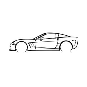 Ignite Laser Chevrolet 2013 Corvette Grand Sport Silhouette Metal Wall Art Rustic Metal 23.6inch/60cm