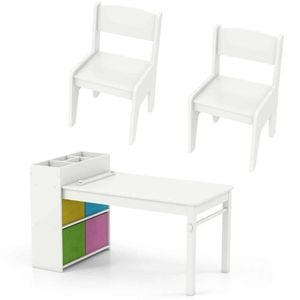 Costway Art Table Chairs Set White