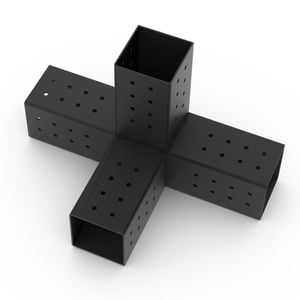 Toja Grid QUAD Black 4 Arm Pergola Extension Bracket With 2 Solo For 90 x 90 Posts