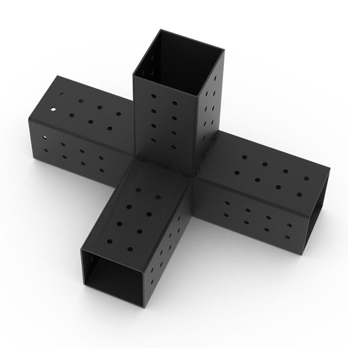 Toja Grid QUAD Black 4 Arm Pergola Extension Bracket With 2 Solo For 90 x 90 Posts