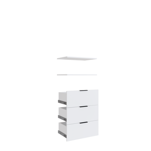 Lugna 3 Drawer, 2 Shelf Insert Kit White - Fits 600 X 380MM Cabinet Shell