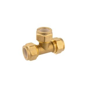 Brasshards 20c x 20c x 20c Brass Compression Tee LF