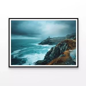 Rocky Cliff, Ocean & Sky  Print 100% Australian Made 120x90cm  (Poster)