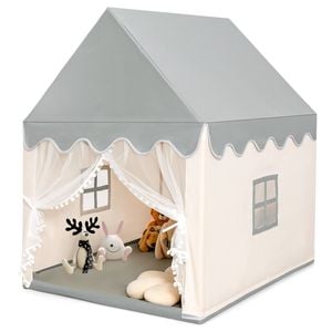 Costway Kids Play Tent W/mat Large Princess Castle Beige