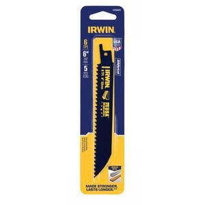 Irwin 6" 6TPI Bi-Metal Wood Or Metal Cutting Reciprocating Saw Blade - 5 Pack