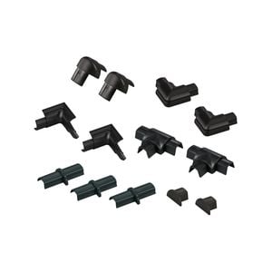 D-Line 13 Piece 16 x 08mm Black Bends Connectors Endcap Smooth Fit Cable Cover Accessories