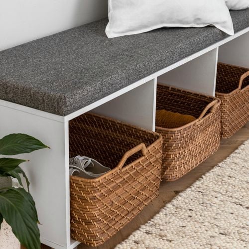 Groove White Arlington Hallway Bench Seat give you more storage spaces in style