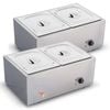 SOGA 2X Stainless Steel Electric Bain Marie Food Warmer 2 x 1/2 GN Pan