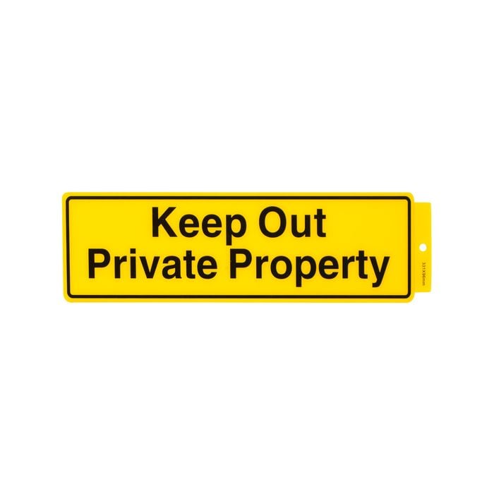 Brutus Keep Out Private Property 331 x 96mm Self Adhesive Sign