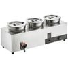VEVOR Commercial Soup Station Warmer Silver with 3*7.4Qt Pot Kettle