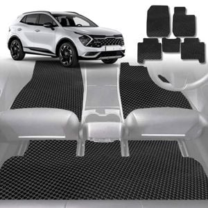 6D Diamond Car Floor Mats for Kia Sportage 2021-Current-Full Set-Black-Outback GT
