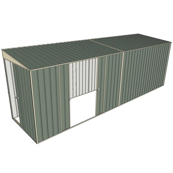Build-a-Shed 1.5 x 6 x 2m Skillion Double Sliding Side Door Shed - Green