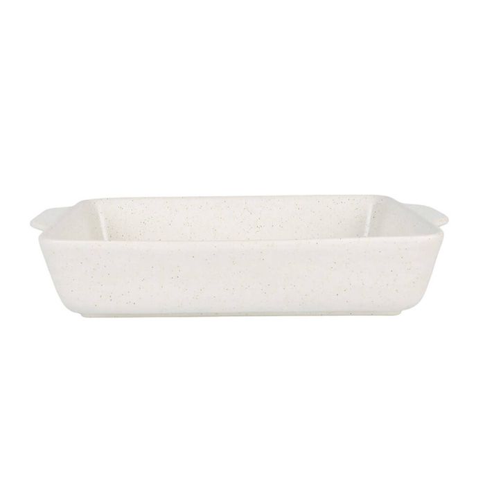 NF Living Rectangular Bake Dish 39x27x8 Durable Ceramic Baking Bakeware White