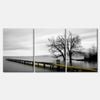 3 Set of Yellow Wooden Pier Lake Print 100% Australian Made 3 x 40x50cm (Stretched Canvas)