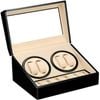 Catzon Watch Winder Display Box With Quiet Motor And 6 Jewellery Display Grids-blackpainting