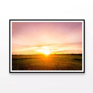 Empty Grassland and Sunset  Print 100% Australian Made 90x60cm  (Poster)