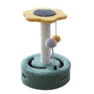 Furbulous Daisy Cat Scratching Post with 2 Bobs and Play Compartment - N