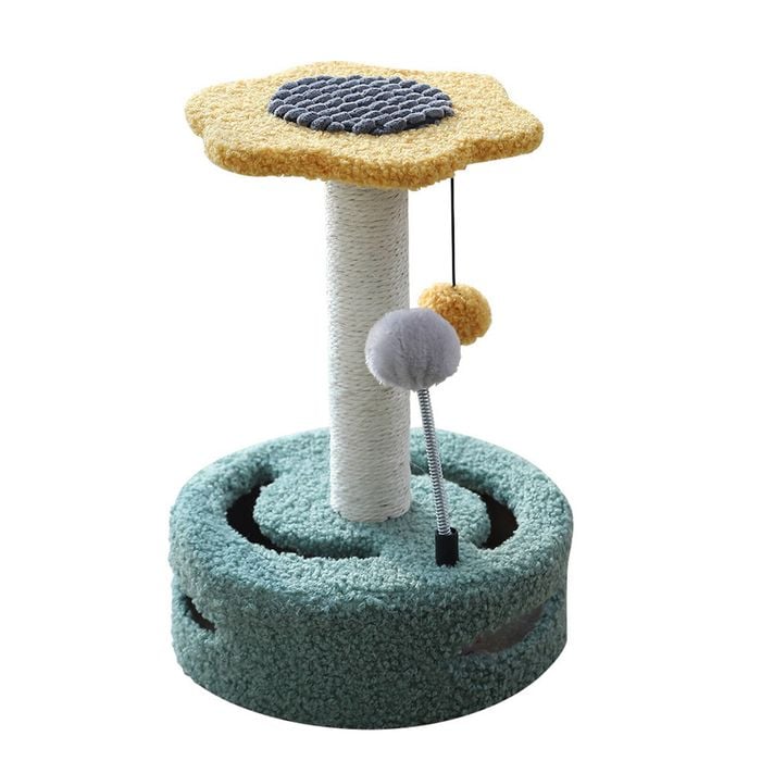 Furbulous Daisy Cat Scratching Post with 2 Bobs and Play Compartment - N