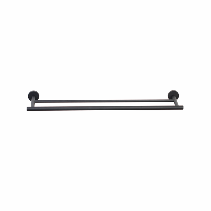 Barelli Toscana 60cm Matte Black Double Towel Bar