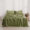 Dreamaker Superfine Washed Microfibre Sheet Set Olive Queen Bed