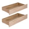 Artiss 2pcs Under Bed Storage With Wheels Rolling Wooden Drawers King Single & Queen