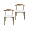 Sd House Set Of 2 - Hans Wegner Replica Ch20 Elbow Dining Chair - Natural Frame - White