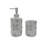Living Elements Bathroom White Christmas Soap Dispenser & Tumbler Set 